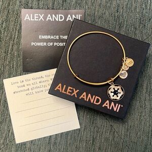 Alex and Ani Star Wars Imperial Symbol Dark Side Bangle gold